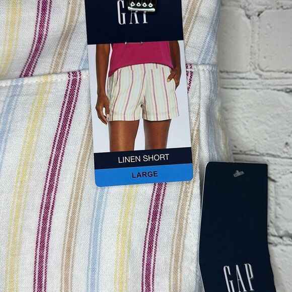 Gap Women’s Linen Shorts Dotted Sun Stripe size Large NEW - Picture 2 of 9